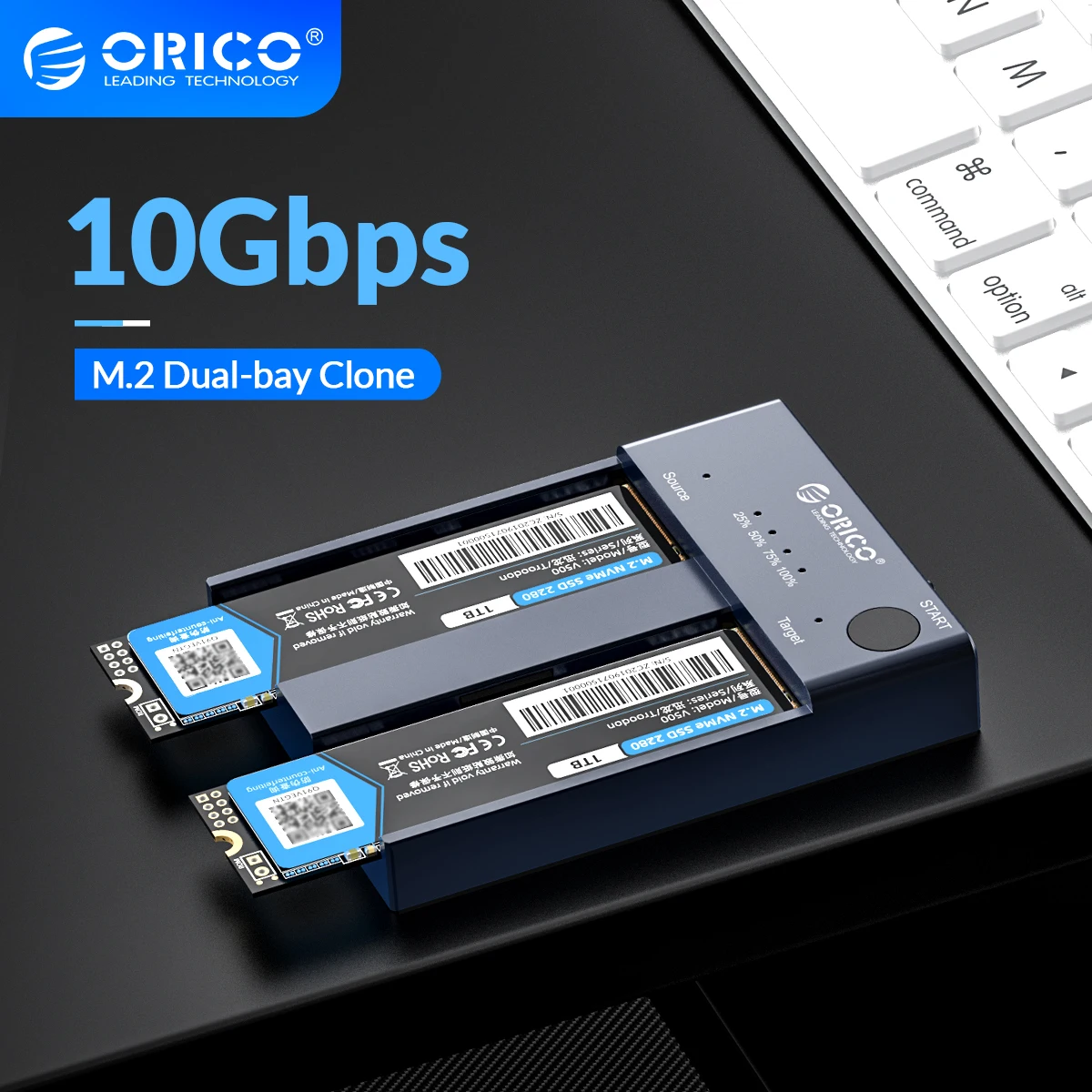 Orico Dual Bay M.2 Nvme Ssd 10gbps Offline Clone C 3.1 Gen2 For M Key M/b Key Nvme Pcie Ssd Hard Drive Reader 4tb - Hdd & Ssd Enclosure - AliExpress