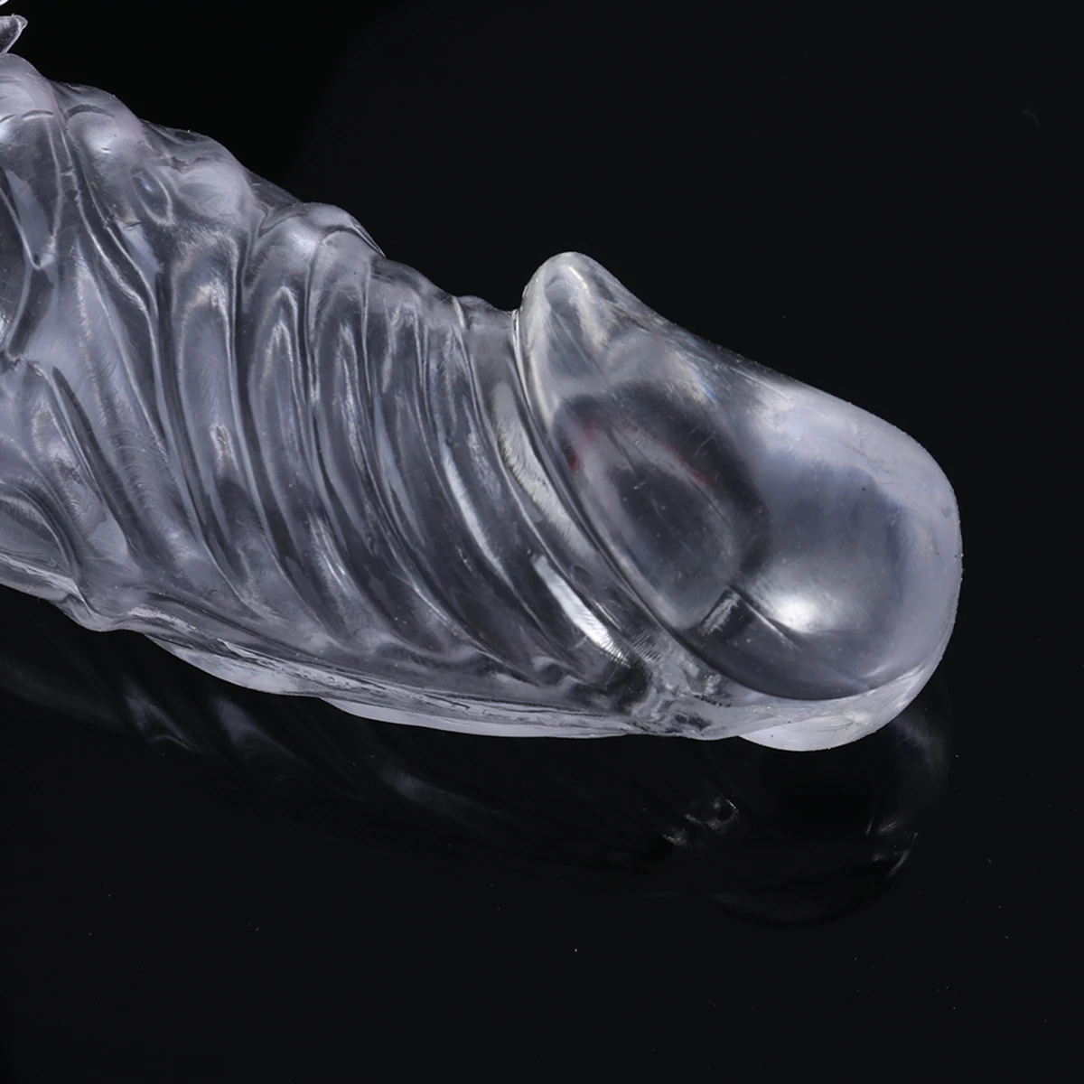 Flexible Silicone Condom Delay Extension Crystal Sleeve Extender Enlarger Erection Impotence Aid Stimulator Sex Massage Toys A35