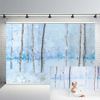 

Photo Studio Background Winter Wonderland White Snow Trees Outdoor Photography Backdrops Christmas Photocall Backdrop