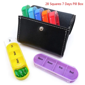 

1SET 7 Days Colorful 28 Squares Weekly Tablet Pill Box Holder Medicine Storage Organizer Container Case