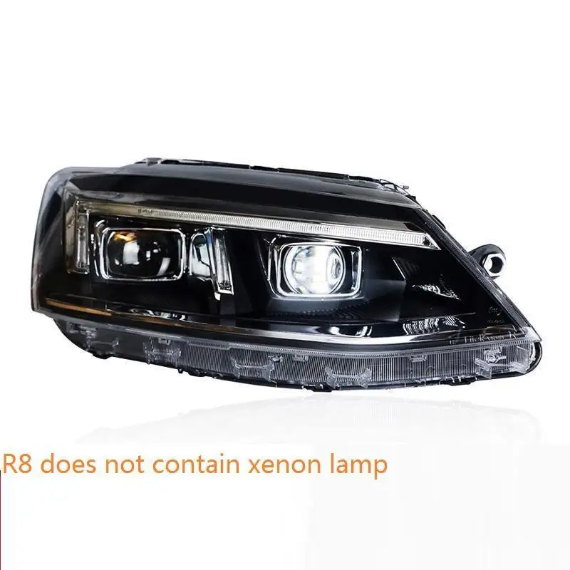 MODEL H Luces Para Авто боковой сигнал поворота Cob дневные ходовые светодиодные лампы Drl фары Задние Автомобильные фары в сборе 18 для Volkswagen Sagitar - Цвет: MODEL H