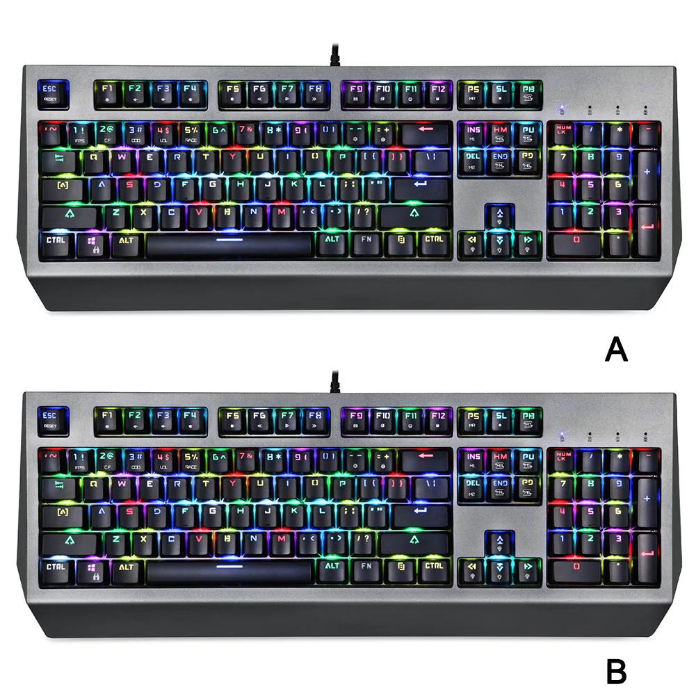 USB проводные механические клавиатуры с RGB подсветкой 104 клавиш игровая клавиатура для ПК компьютера JFlyer
