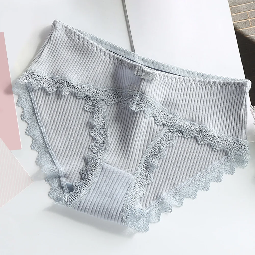 

Women Pants Lace Brim Elastic Underwear Breathable Sexy Solid Cozy Free Size Panties Tempting Low Waist Fashion