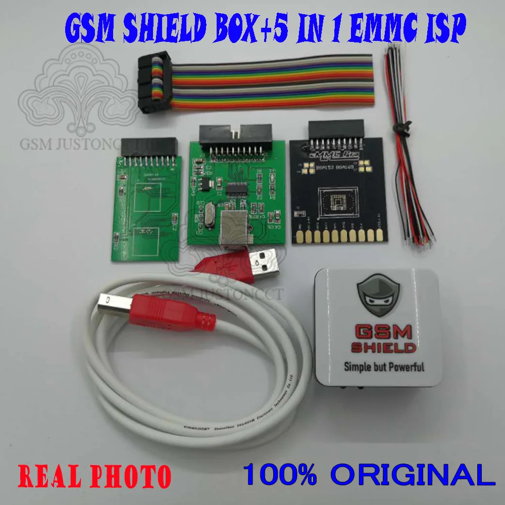 Новейший оригинальный GSM SHIELD BOX + 5 в 1 адаптер EMMC Ремонт Imei сброс учетной записи Google