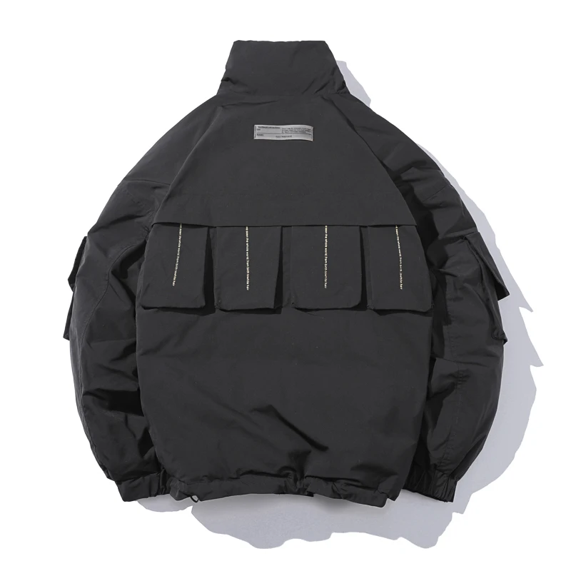 Baratos Chaqueta negra de invierno para hombre 2020 moda bolsillos cálidos abrigos sueltos casuales Parka ropa de calle para hombre chaqueta de estilo coreano ropa masculina