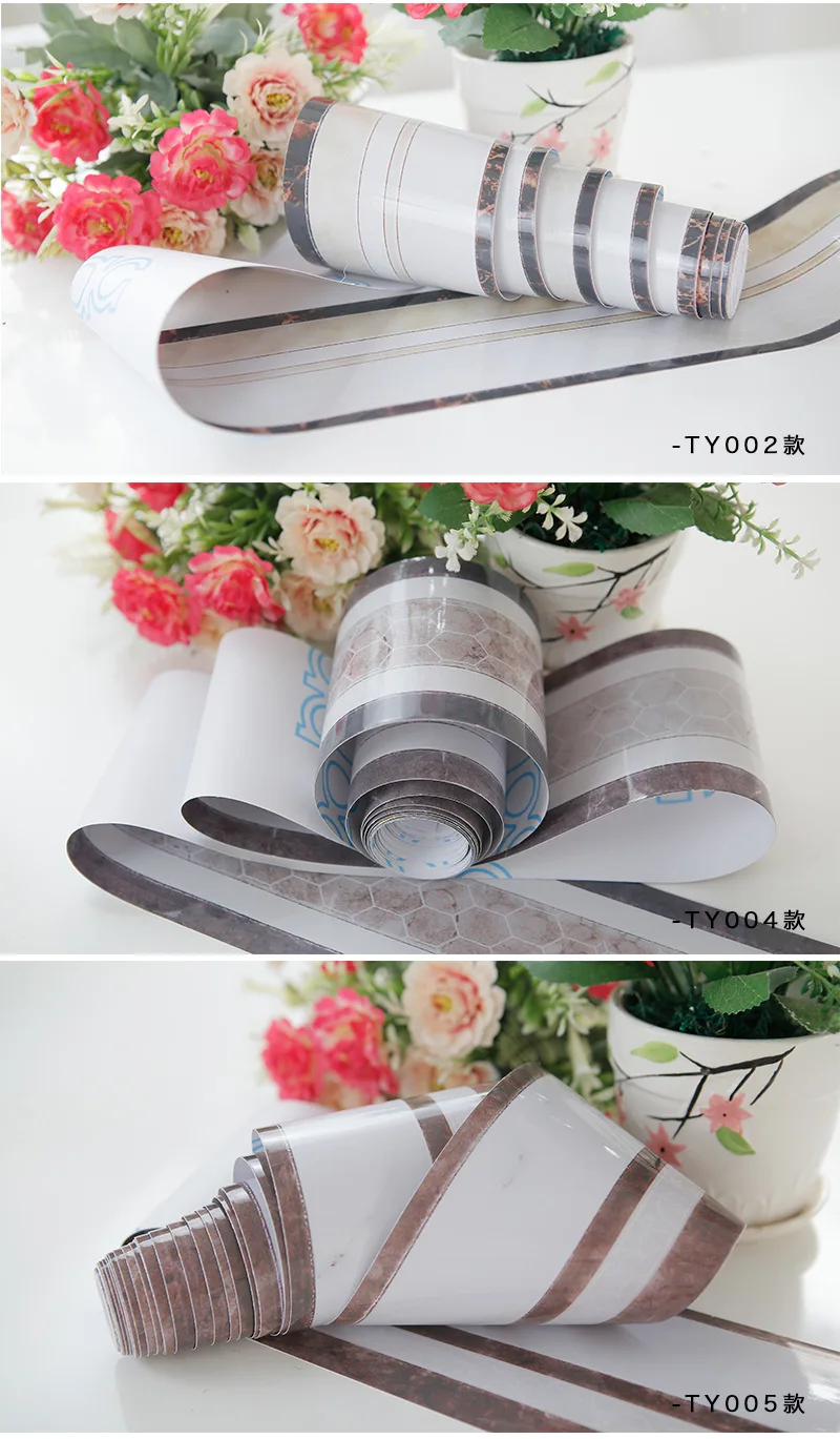 Living Room Waterproof Model Gold Plated Decoration Lines Waistline Transmission Line Ceramic Tile Sticker PVC Self-Adhesive Wal