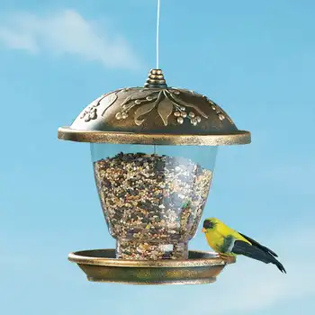 

1000ML Bird Feeder Vintage Automatic Hanging Bird Food Container Outdoor Feeder PP+PS Material Villa Garden Decoration