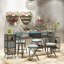 

Manicure table and chair set economic single manicure table black simple iron double manicure table