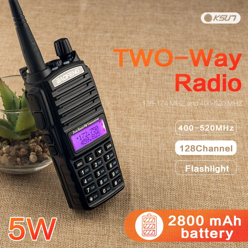 BaoFeng UV-82 для переносного приемо-передатчика 5W 8 W U/V Baofeng UV 82 гарнитура уоки-токи 10 км