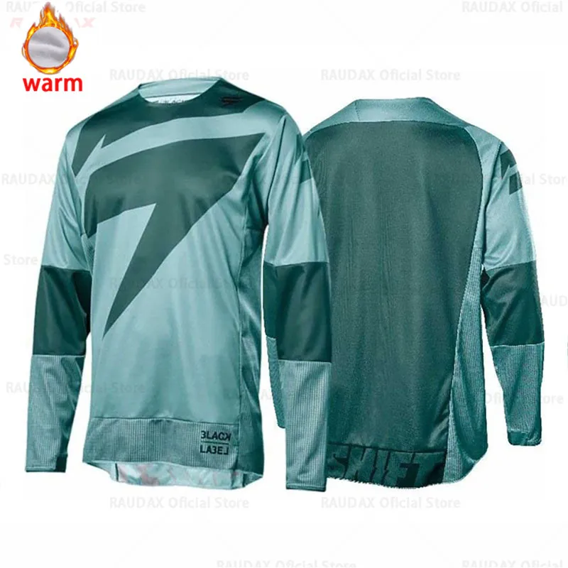Зимняя Теплая Флисовая одежда с длинным рукавом для велоспорта Горные Джерси велосипедная одежда для горного велосипеда быстросохнущая футболка DH MTB