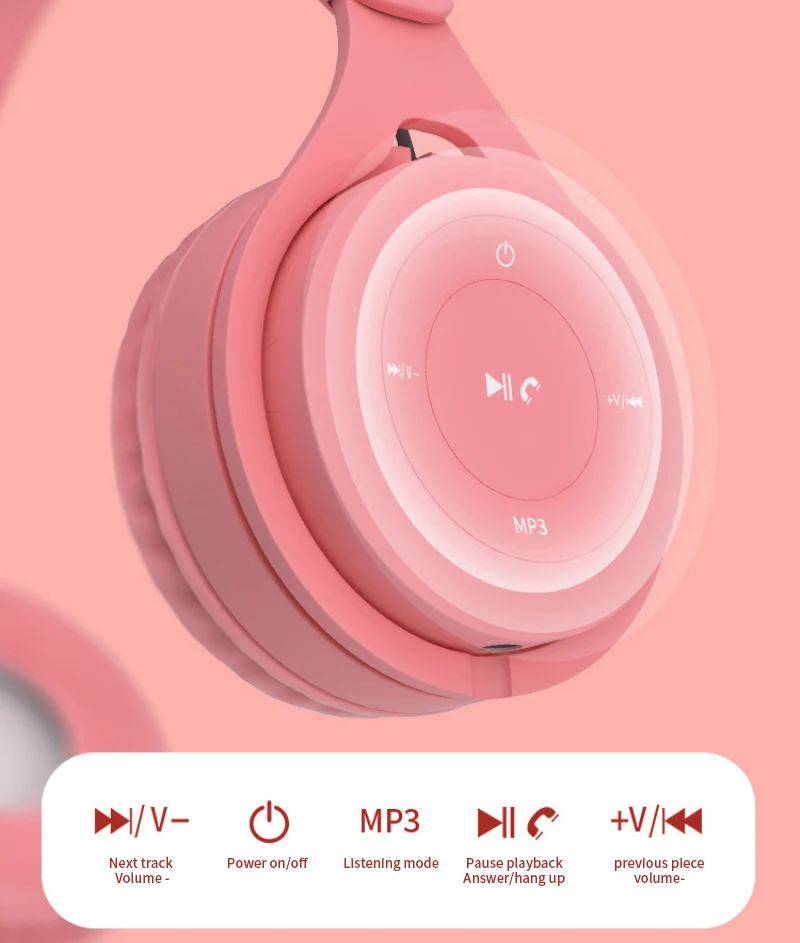Wireless Headphones Hifi Stereo Noise Canceling With Mic Macaron Colorful Gaming 3 5mm Jack Bluetooth 5 0 Wireless Headset New