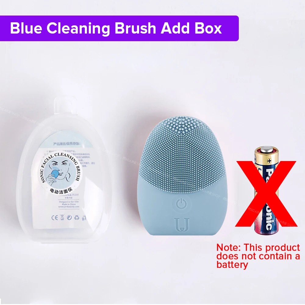 Blue Brush Add Box Xiaomi Мини электрическая Очищающая Массажная щетка для лица силиконовая звуковая для глубокого очищения лица Водонепроницаемые Инструменты для кожи для JORDAN& JUDY - Цвет: Blue Brush Add Box