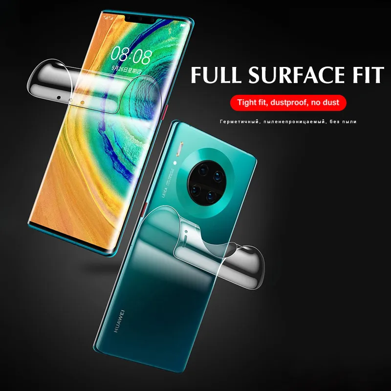 100D Front Back Hydrogel Film For Huawei Mate 30 Pro Mate 20 Lite Full Body Protective Film Screen Cover Protector Not Glass