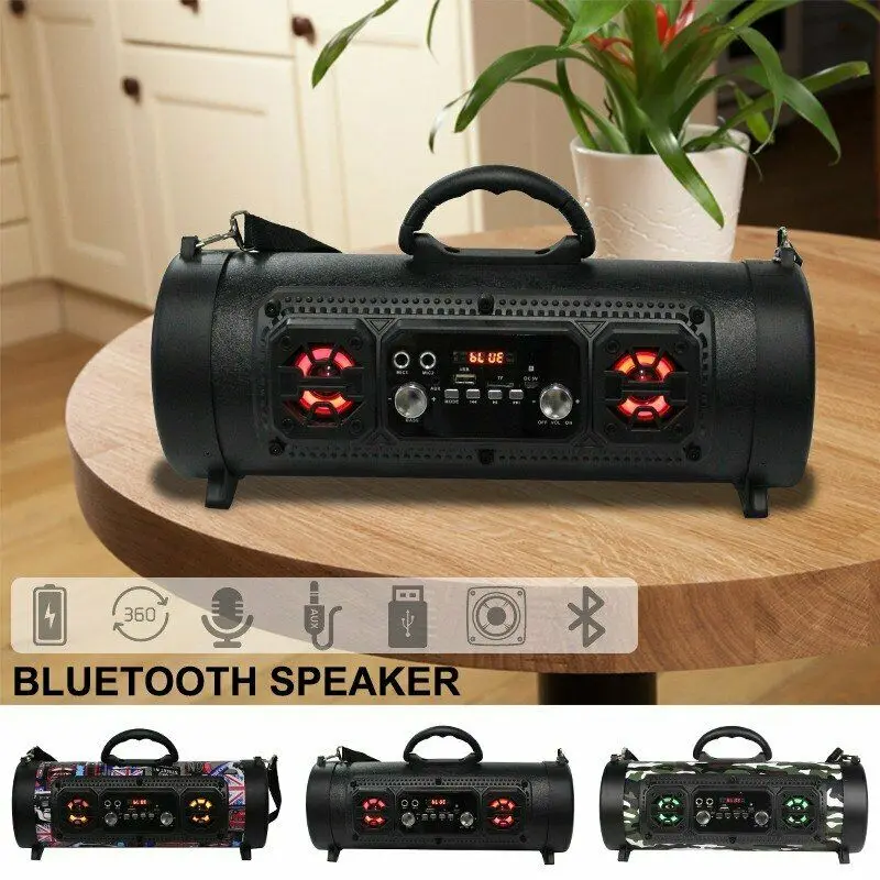 Portable Wireless Bluetooth Speaker Stereo Super Bass Hifi Aux Uxb Tf Fm Music
