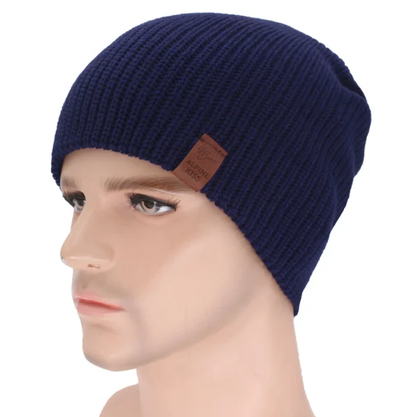 navy Новинка, Skullies Beanies, мужская вязаная шапка, зимние шапки для мужчин, зимняя шапка, женская шапка, мужская маска, Touca, мужская шапка, мужская шапка - Color: navy