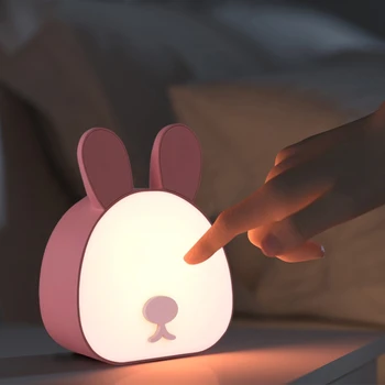 

Cute Rabbit LED Night Light USB Rechargeable Table Bunny Lamp Desktop Decoration 11UA