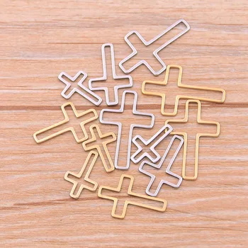 

20pcs 3 Size Cross Charm 2 Color Stainless Steel Pendant Open Bezels Hollow Pressed Resin Frame Mold Bezel DIY Jewelry Making