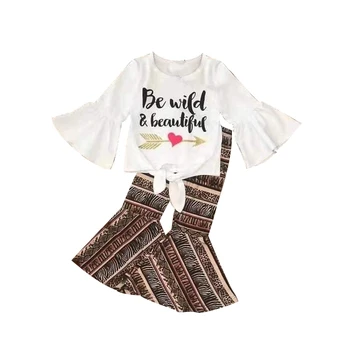 

summer boutique hot sale daily life letters design kids outfits