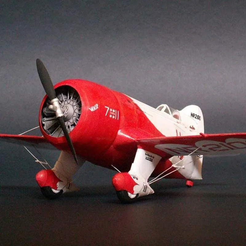 1/35 Scale American Gee-bee R1 Racing Airplane Paper Model Military Building Sets DIY Handmade 3D Cube Card Puzzle Toy images - 6