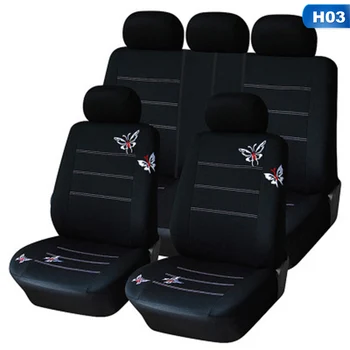 

Butterfly Embroidered Car Seat Cover Universal Fit Most Vehicles Seats Interior Accessories Black Seat Covers