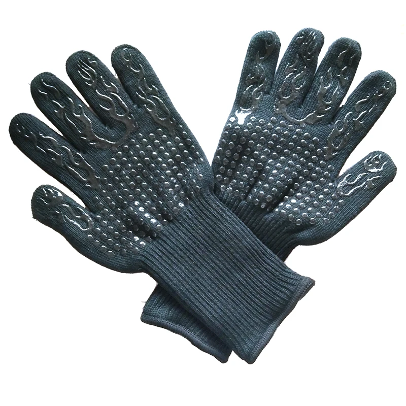 2pcs FSUP safety glove 500�C heat temperature resistant glove BBQ glove oven kitchen Fireproof Gloves for Microwave Oven