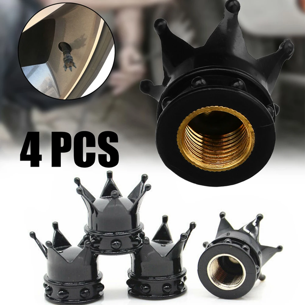 

4Pcs/set Universal Crown Style Car Tire Air Valve Stem Cap Automobiles Wheel Tyre Stem Air Valve Dust Covers Caps On Car Wheels