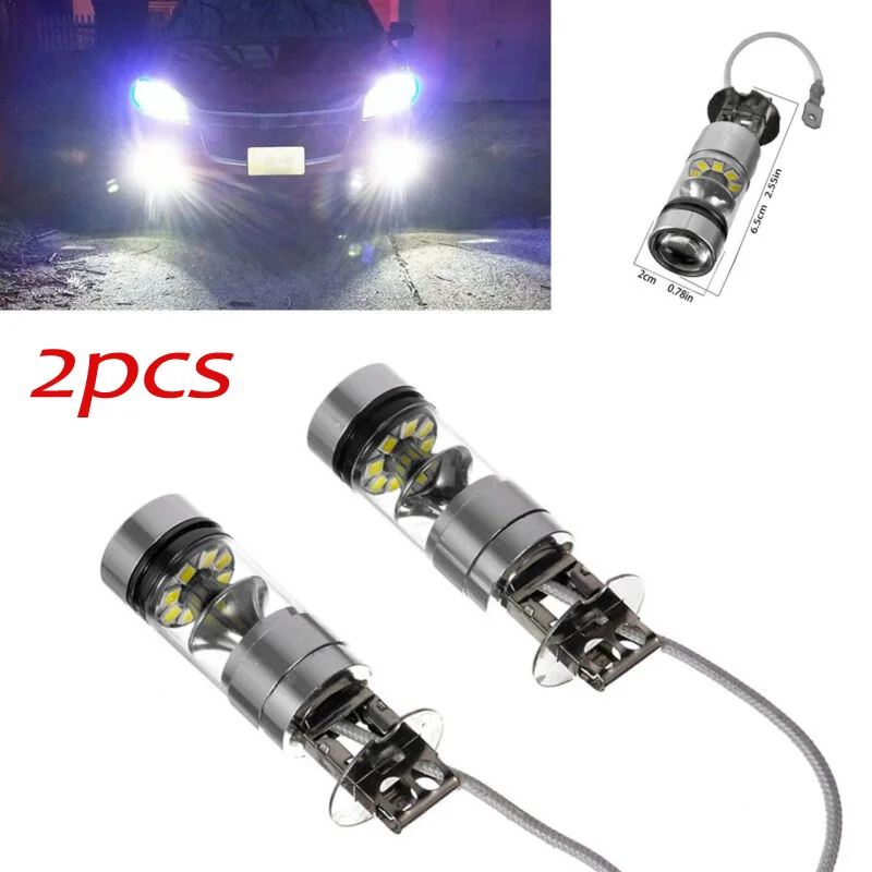 

2pcs DC 12V-24V H3 20-SMD XB-D LED Fog Light 200W Super Bright Chips Car Driving Light Lamp Bulbs Car LED Light