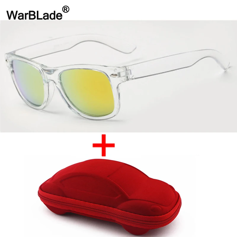 clear orange redcase WarBLade крутые детские солнцезащитные очки, детские солнцезащитные очки с защитой от ультрафиолета для мальчиков и девочек, детские очки с покрытием, линзы с защитой от ультрафиолета 400, чехол - Цвет линз: clear orange redcase