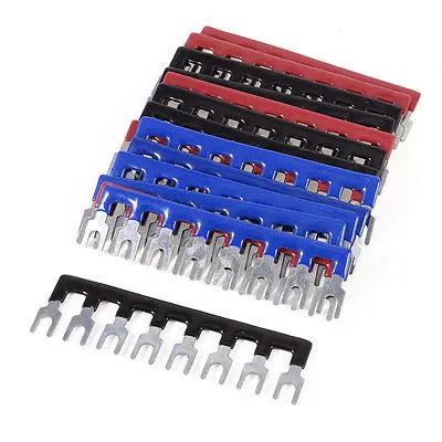 

15Pcs 8P Wire Cord Connector Fork Type Terminal Barrier Block 400V 10A
