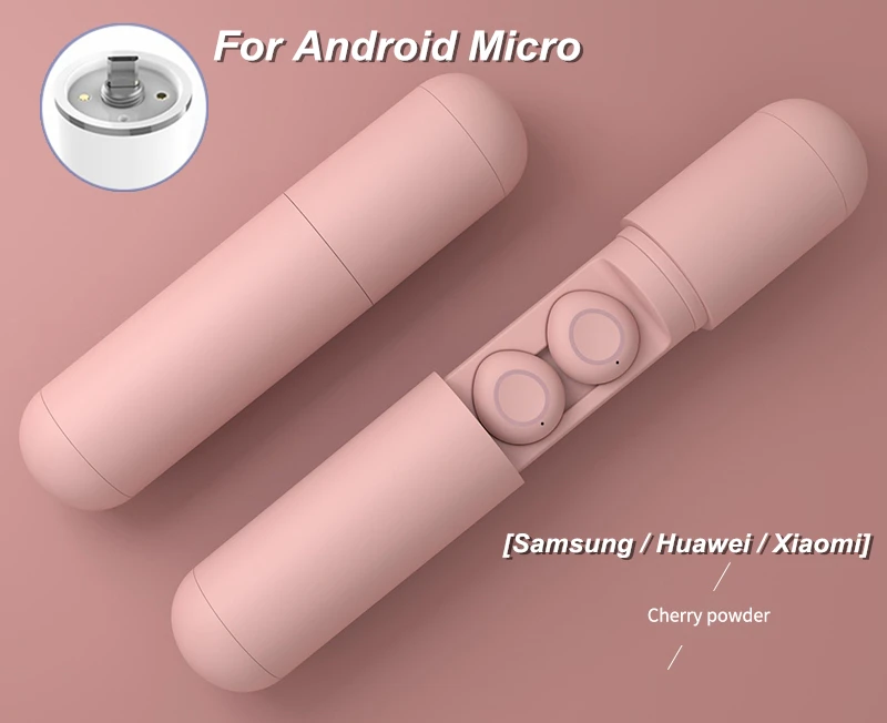 Android pink S10 беспроводные наушники, Bluetooth наушники, сенсорные кнопки, спортивные наушники, цветная гарнитура, зарядка для телефона, для iphone, xiaomi, samsung - Цвет: Android pink