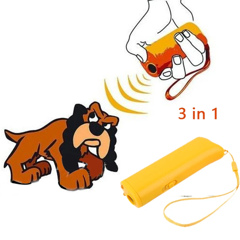 

1PCS Pet Dog Repeller Anti Barking Stop Bark Training Device Trainer Ultrasonic 3 in 1 Anti Barking Ultrasonic Without Battery