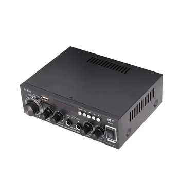 

Mini Power Amplifier Audio MP3 Player FM Radio Read U Disk BT Digital Audio Receiver LCD Display Dual Microphone Input