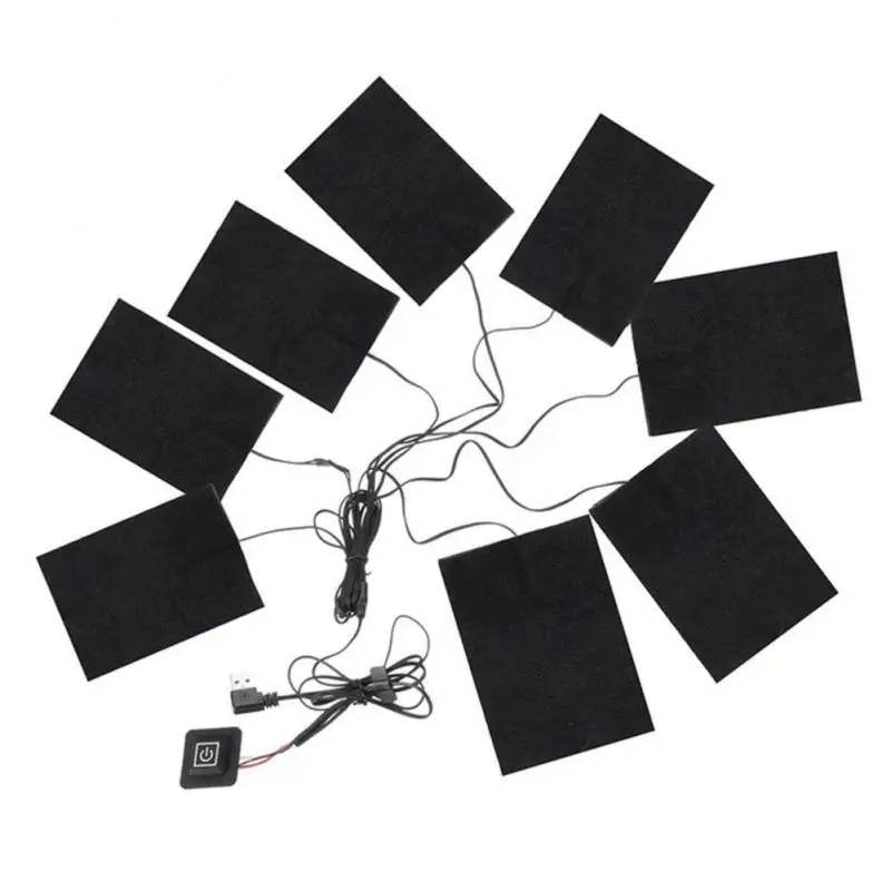 

8 heating zones 8 in 1 USB Electric Heating Pads Thermal Clothes Heated Waterproof Warming Gear winter heated jacket accessories