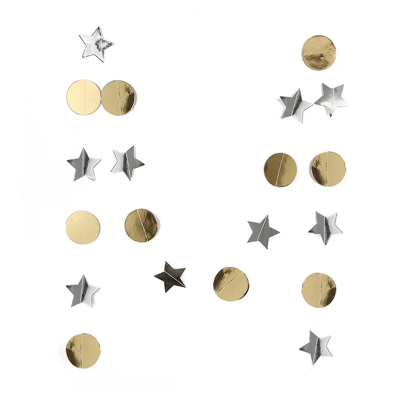 4 м зеркальная бумажная звезда круглая Золотая гирлянда флэш-баннер с днем рождения, свадебной вечеринки, для детского душа, занавески, украшения, принадлежности