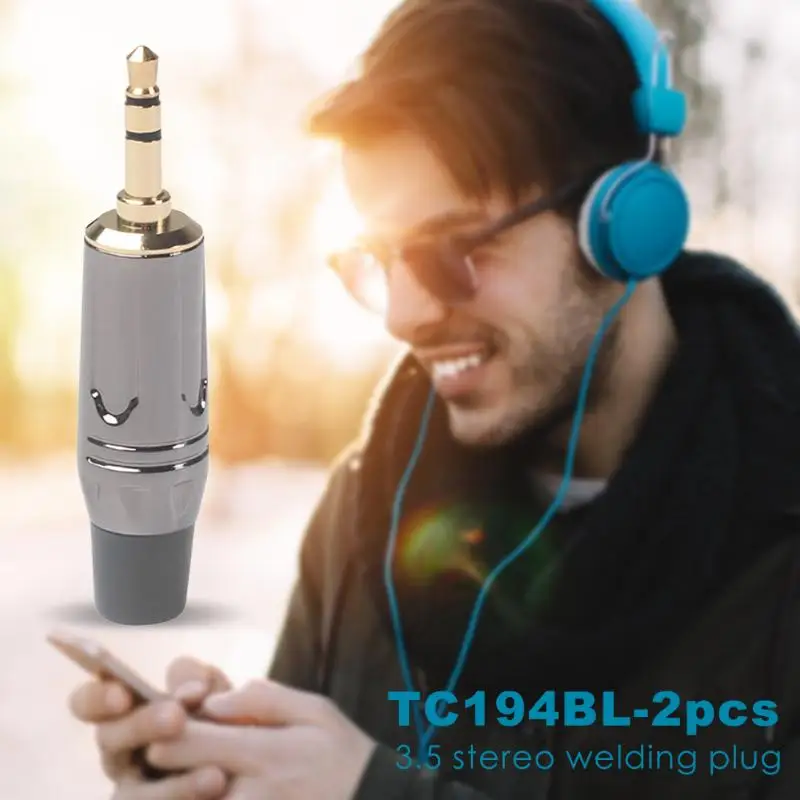 

3 Pole Plug Wire Connector 3.5mm Audio Stereo Welding Zinc Alloy Adapter for DIY Audio Cable Earphone Car Automobile AUX