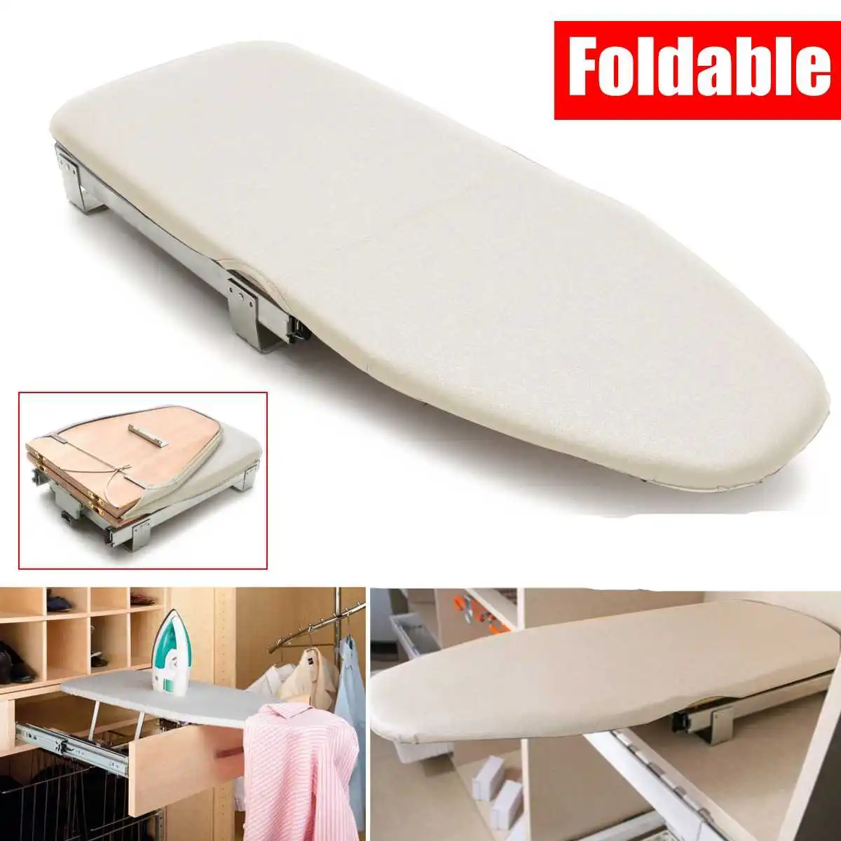Wooden Ironing Board Pull Out Ironing Board Foldable Space Saving
