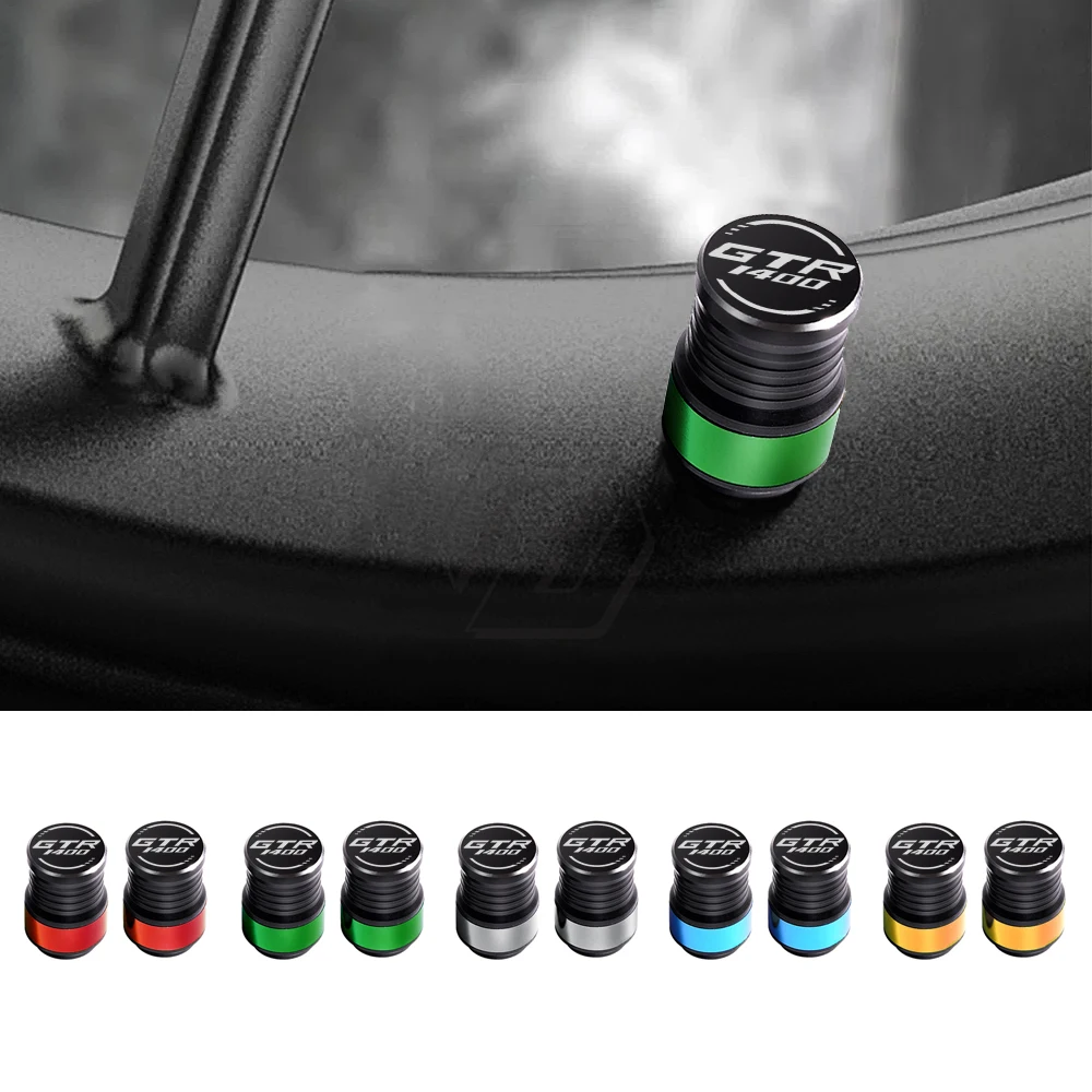 

For Kawasaki GTR1400 GTR 1400 Motorbike Wheel Tire Valve caps cover CNC 5 color