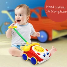 Игрушки-ходунки, пластиковые игрушки на колесиках, Мультяшные игрушки со смайликом, музыкальный телефон, автомобиль, Многофункциональные Игрушки для раннего развития, детские товары, подарки