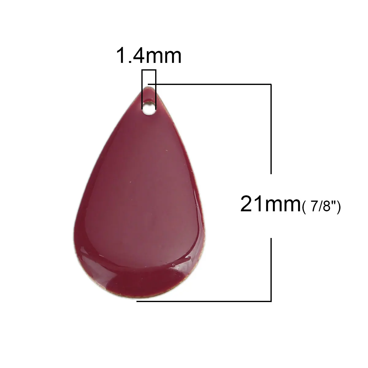Water Drop Enamel Pendants Copper Enamelled Double Sided Sequins Charms Unplated 21*13mm( 4/8