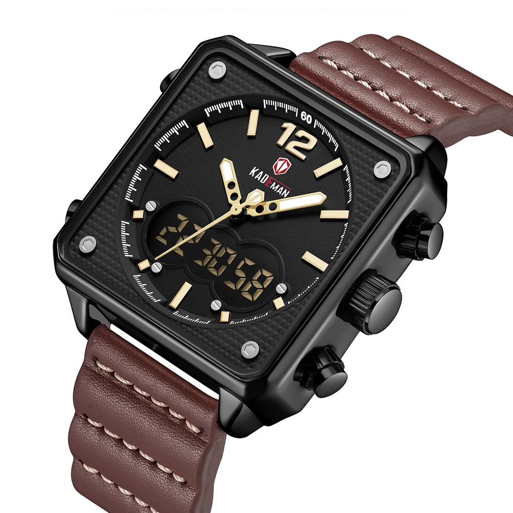 Analog Kademan Square Watch Square Shape Luxury Brand KADEMAN