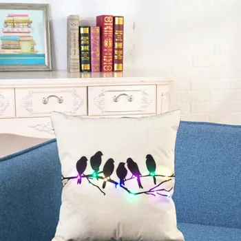 

45*45cm Animal Print Square Pillowcase with LED Lights Decorative Sofa Throw Pillow Case Cushion Cover Pillow Case