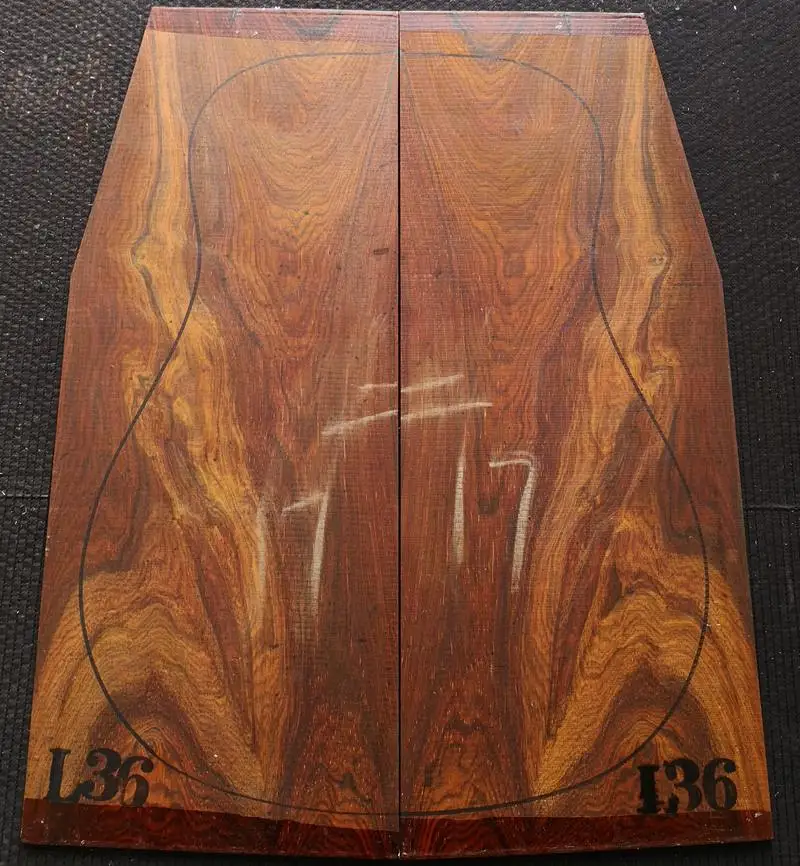 Южная Америка cocobolo палисандр дерево для 41 дюймов гитары задняя и боковая комплект гитарная панель DIY материалы ручной работы