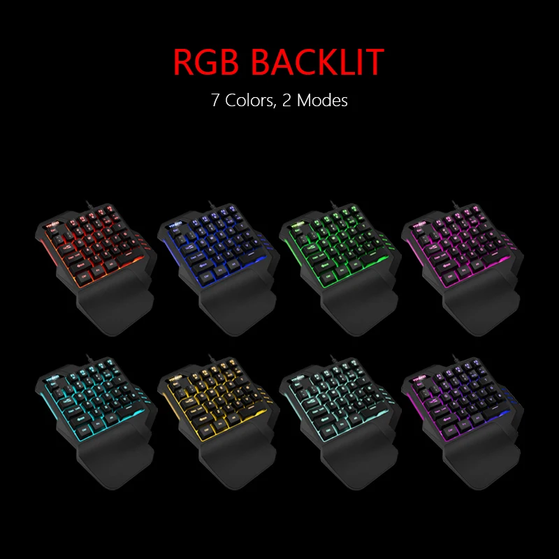 RedThunder игровая клавиатура с одной рукой RGB портативная мини подсветкой