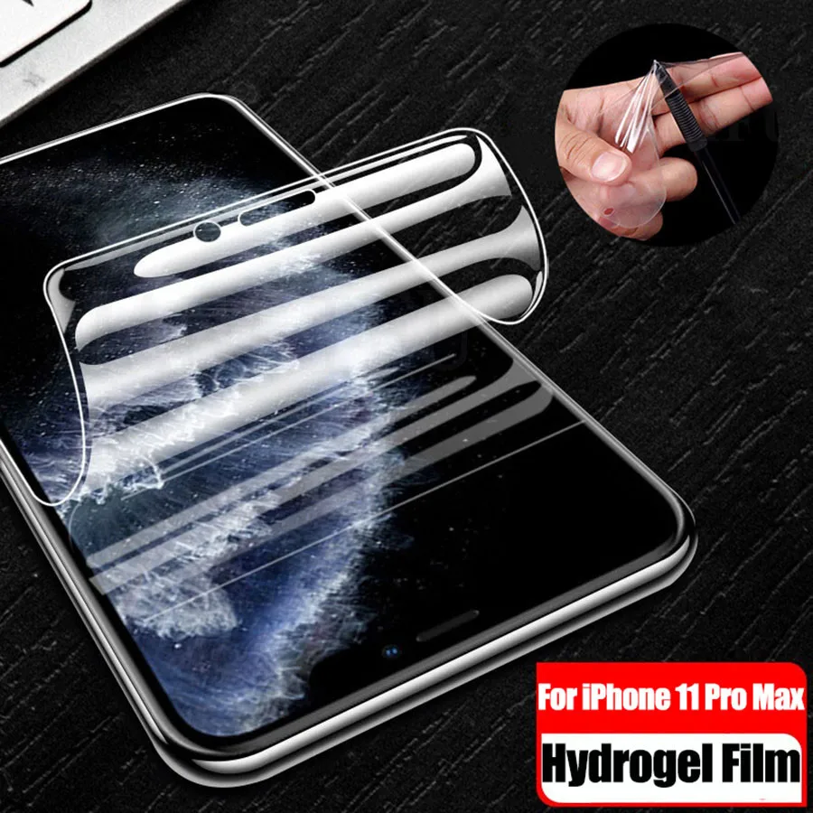 2Pcs 20D Soft Silicone TPU Film For apple iPhone 11 Pro XS Max XR iphone X 7 8 6S Plus Screen Protector Protective Hydrogel | Мобильные