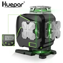 Huepar s04cg 16 linhas 4d cruz linha laser nível bluetooth & funções de controle remoto feixe verde linhas com estojo rígido