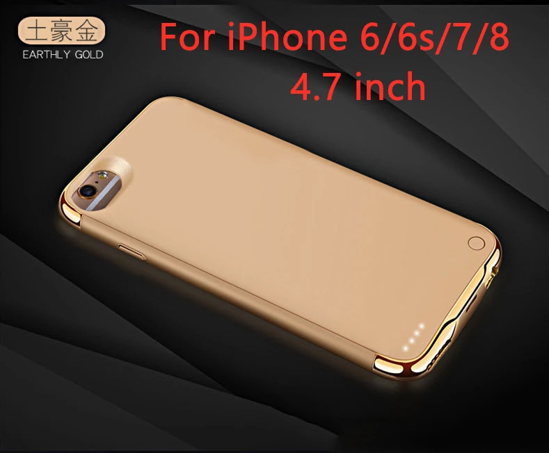 For 6 6s 7 8-Gold 3500 мАч/4000 мАч ультра тонкий внешний резервный аккумулятор для iPhone 6 6s 7 8 чехол для зарядного устройства для iPhone 6 6s 7 8 Plus - Цвет: For 6 6s 7 8-Gold