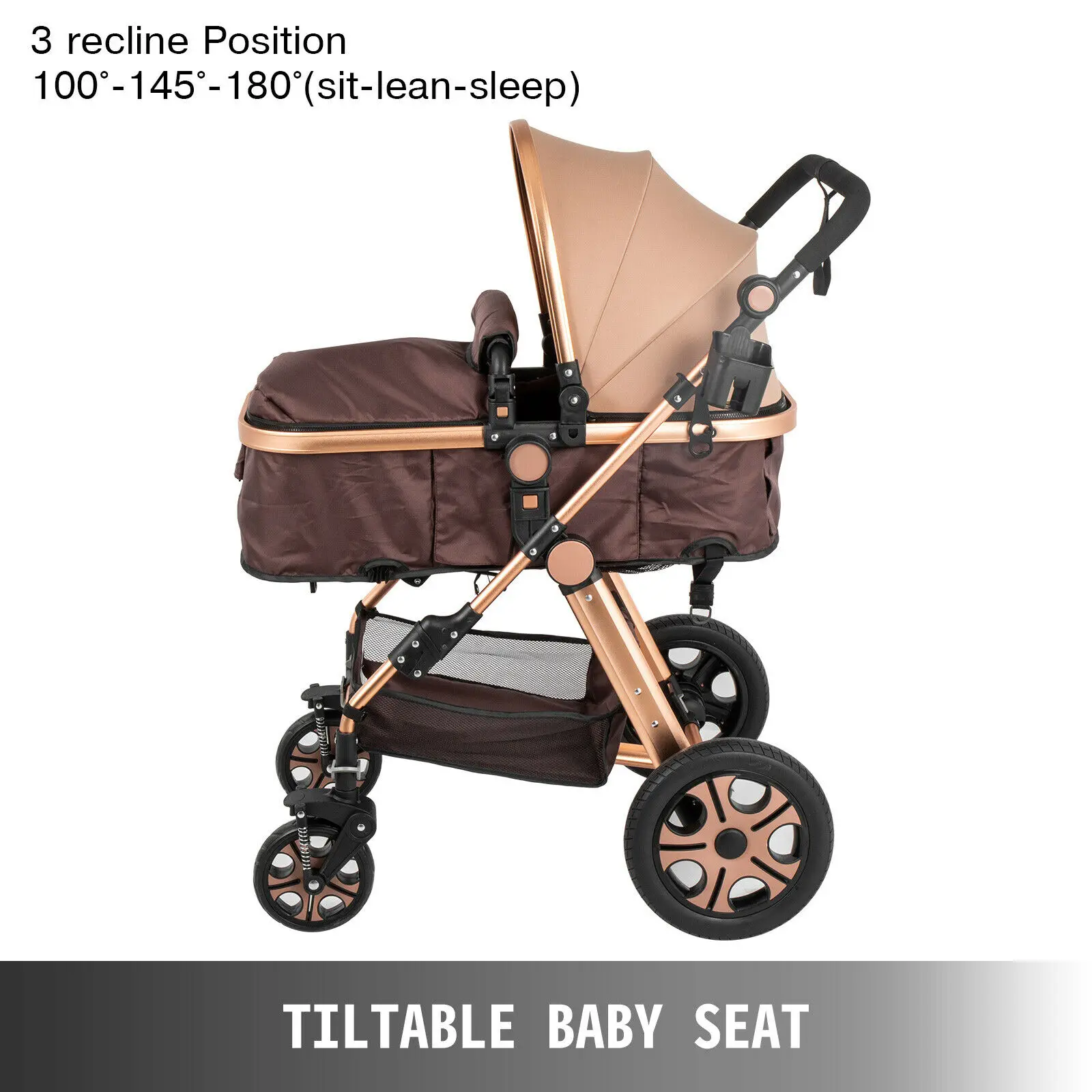 Vevor Poussette De Bebe Pliable 2 En 1 Couffin Anti Choc Pour Nouveau Ne Poussette Haute Vue Systeme De Voyage De Luxe Pour Bebe Aliexpress
