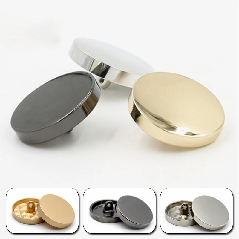 10pcs Gold Black Silver Flat Shirt Clothes Metal buttons Outerwear Buckle DIY Sewing Accessories Overcoat Woman Snap Button 6