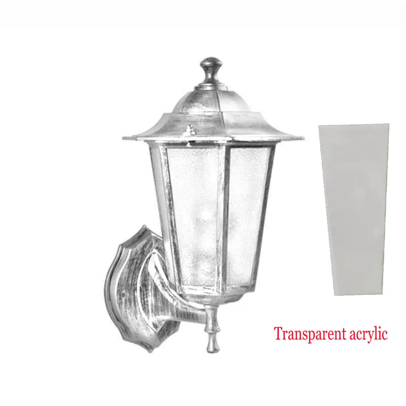 Transparent acrylic Европейский открытый настенный светильник, садовая вилла, Уличный настенный светильник, забор, наружный пейзаж, лампа для ресторана, магазина, декоративный светильник ing - Испускаемый цвет: Transparent acrylic