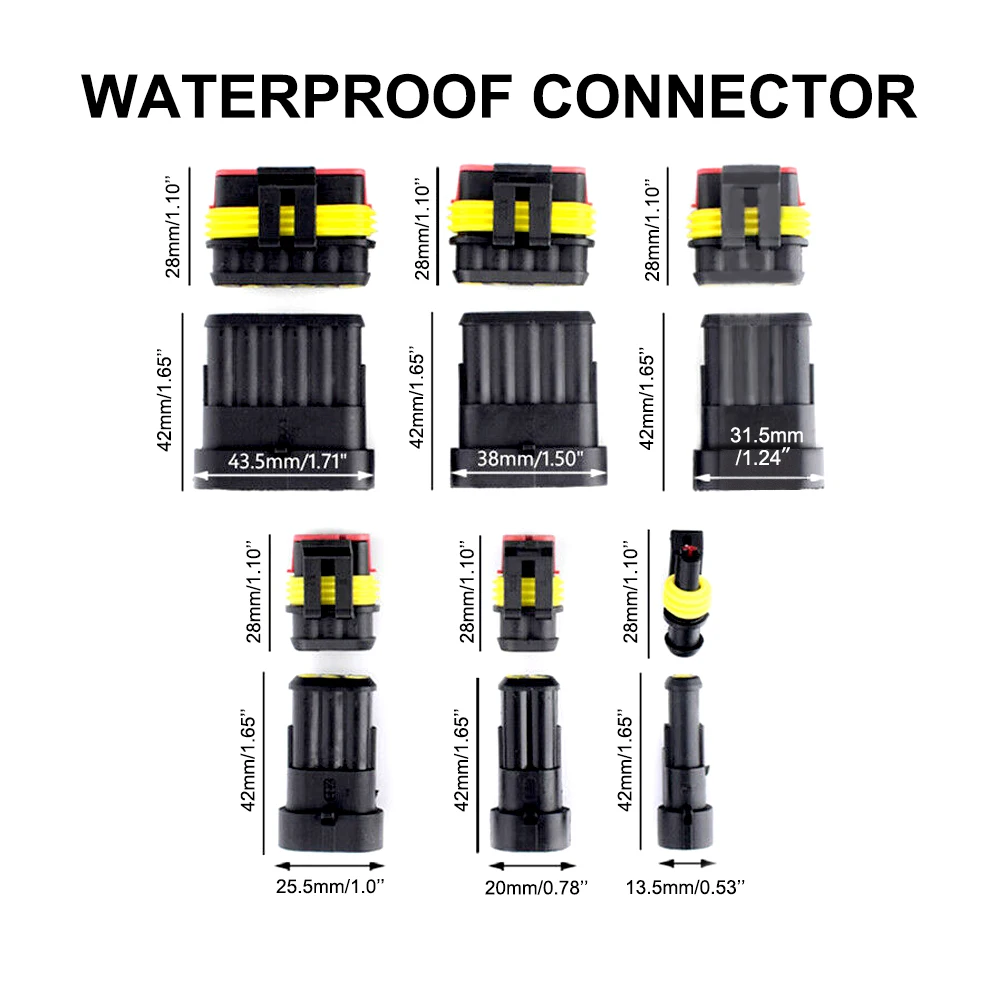 708Pcs 12V Waterproof Car Electrical Wire Connectors Terminals Assortment Kit Male and Female Terminal Connectors for Motorcycle